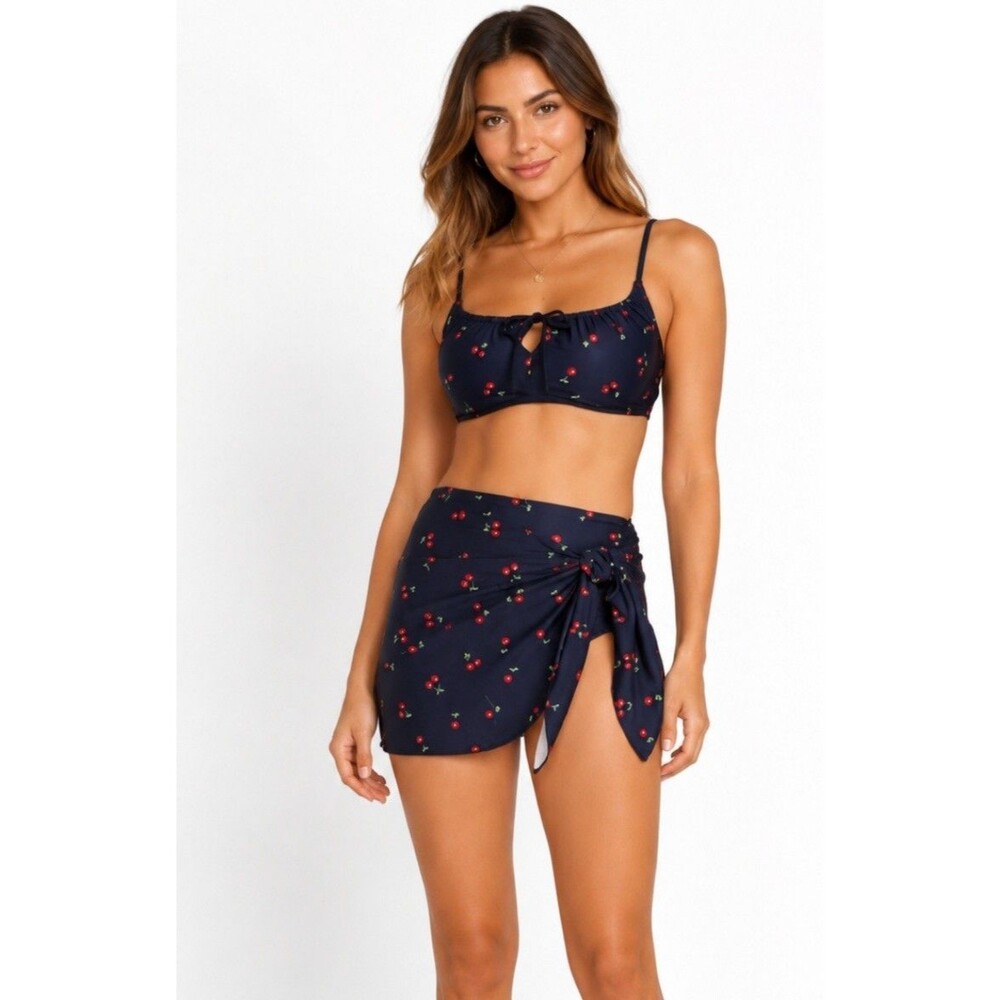 Old Navy Side Tie Swim Sarong Cherry Wrap Sz L-XL Womens Swimsuit